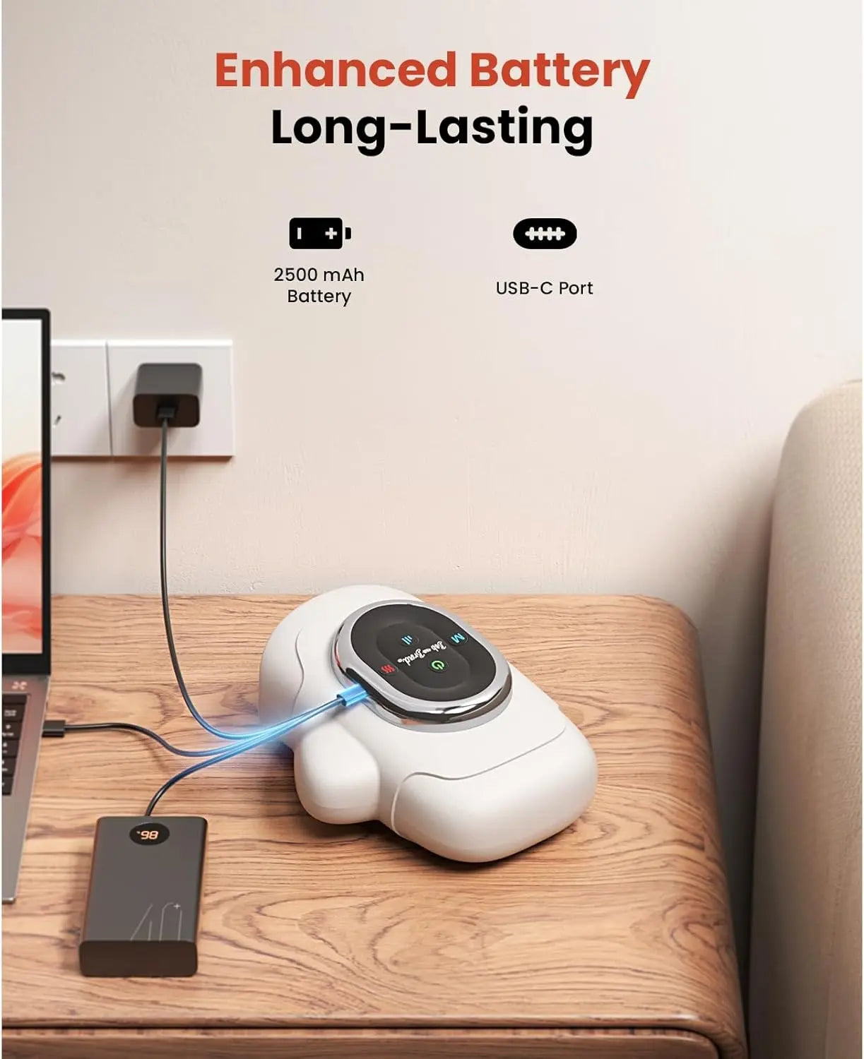 【Bob and Brad H50 Cordless Hand Massager】 with Heat Compression Portable for Arthritis and Carpal Tunnel, Pain Relief,Idea Gift