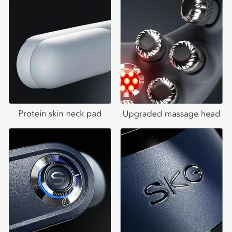 Mid-Year Mega Sale: SKG Foldable Neck Massager with Heat, Cordless Deep Tissue Vibration Massager for Pain Relief, Portable 9D Electric Shiatsu Neck Massager Relaxer Women Men Gift Use at Home Office Car, G7PRO-FOLD