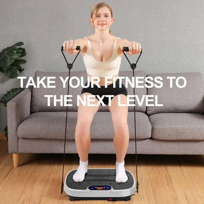 Vibration Plate Fitness Platform Exercise Machine Vibrating Lymphatic Drainage Shaking Full Body Shaker Workout Vibrate Stand Shake Board Sport Gym for Weight Loss Fat Burner for Women Men