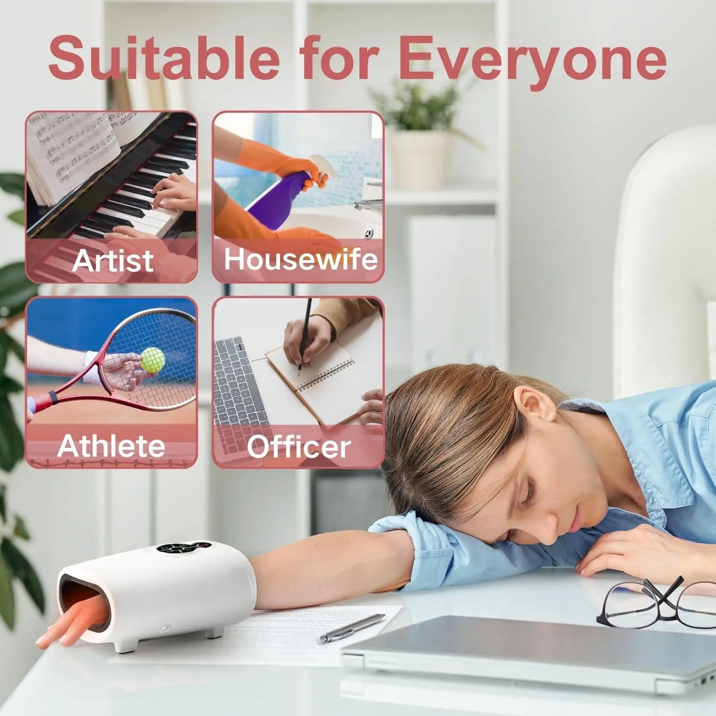 AERLANG Hand Massager, Mother'S Day Gifts for Mom Birthday Gifts for Women Hand Massage Machine with Heat and Compression Cordless Electric Hand Massager for Soothing Relief of Arthritis and Carpal Tunnel Discomfort