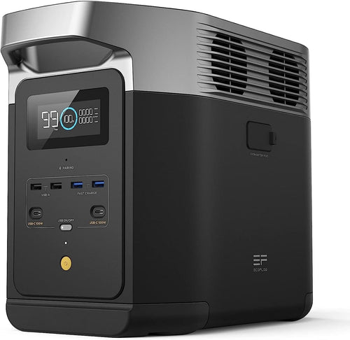 EF  Portable Power Station DELTA 2, 1024Wh Lifepo4 (LFP) Battery, 1800W AC/100W USB-C Output, Solar Generator(Solar Panel Optional) for Home Backup Power, Camping & Rvs