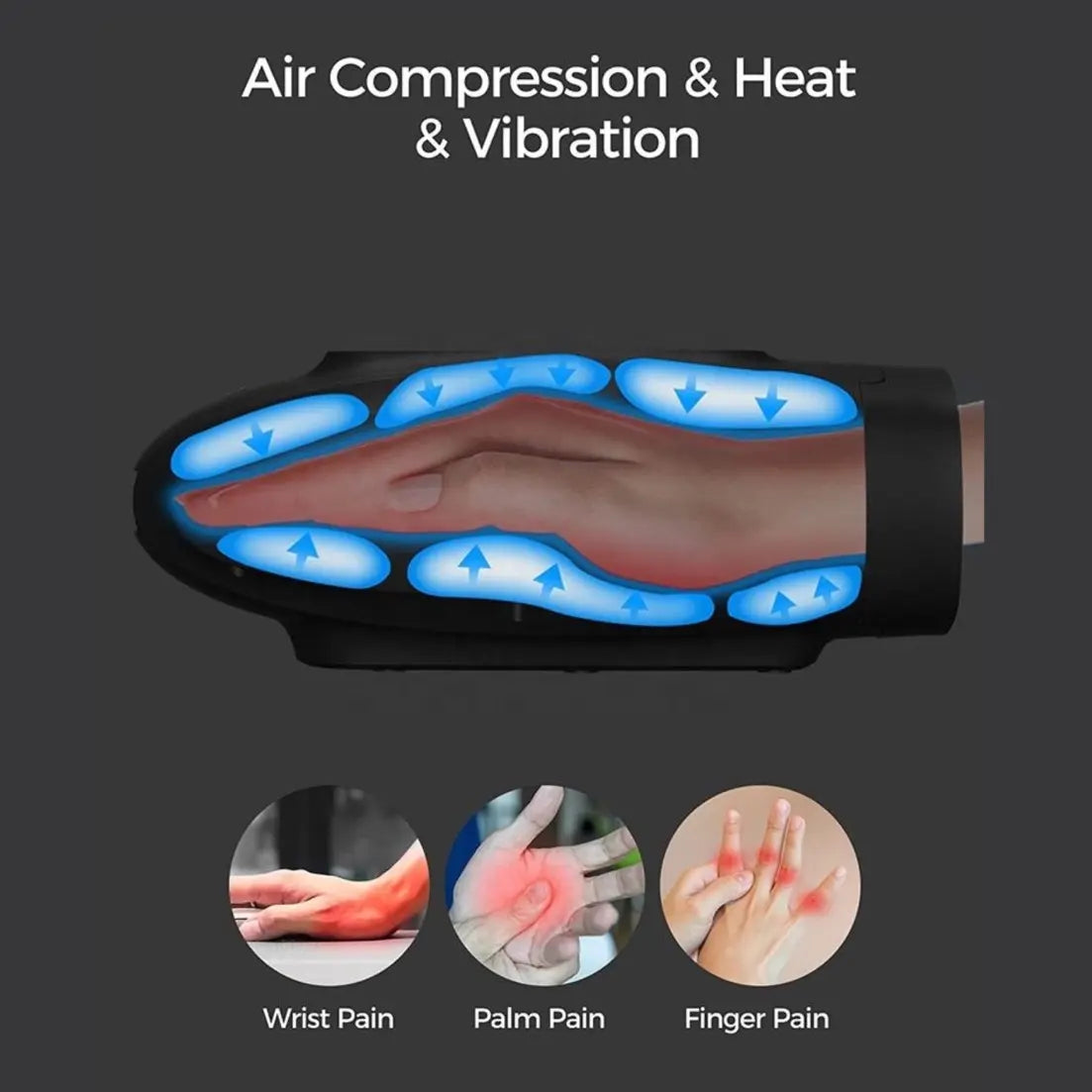 Cordless Hand Massager with Heat and Compression for Arthritis and Carpal Tunnel Therapy Comfort