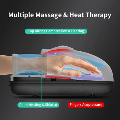 Medcursor Cordless Hand Massager, Hand Massager with Heat, Hand Warmer with Acupressure Beads, 6 Massage Modes, 2 Heat Levels, 3 Timers