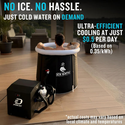 Cold Plunge Tub with Water Chiller, Pump and Filter - Low Consumption 2/3 HP Cold Plunge Chiller - Cools Water down to 39°F