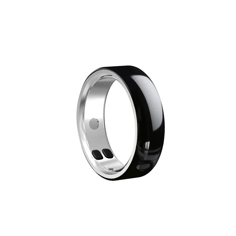 Ceramic Outer Ring Smart Ring for Health Monitoring – Intelligent Heart Rate & Sleep Tracker with Motor Vibration Reminder, Waterproof Fitness Tracker Ring for Men Women, Customizable Appearance Health Wearable Device
