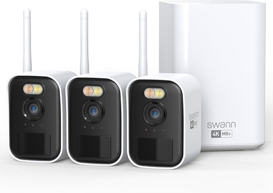Maxranger4K™ Mini Long-Range Wireless Security Camera System, 3-Pack 4K Cameras, Wi-Fi Halow™ up to 1000Ft, Local Storage, No Monthly Fees, Indoor/Outdoor