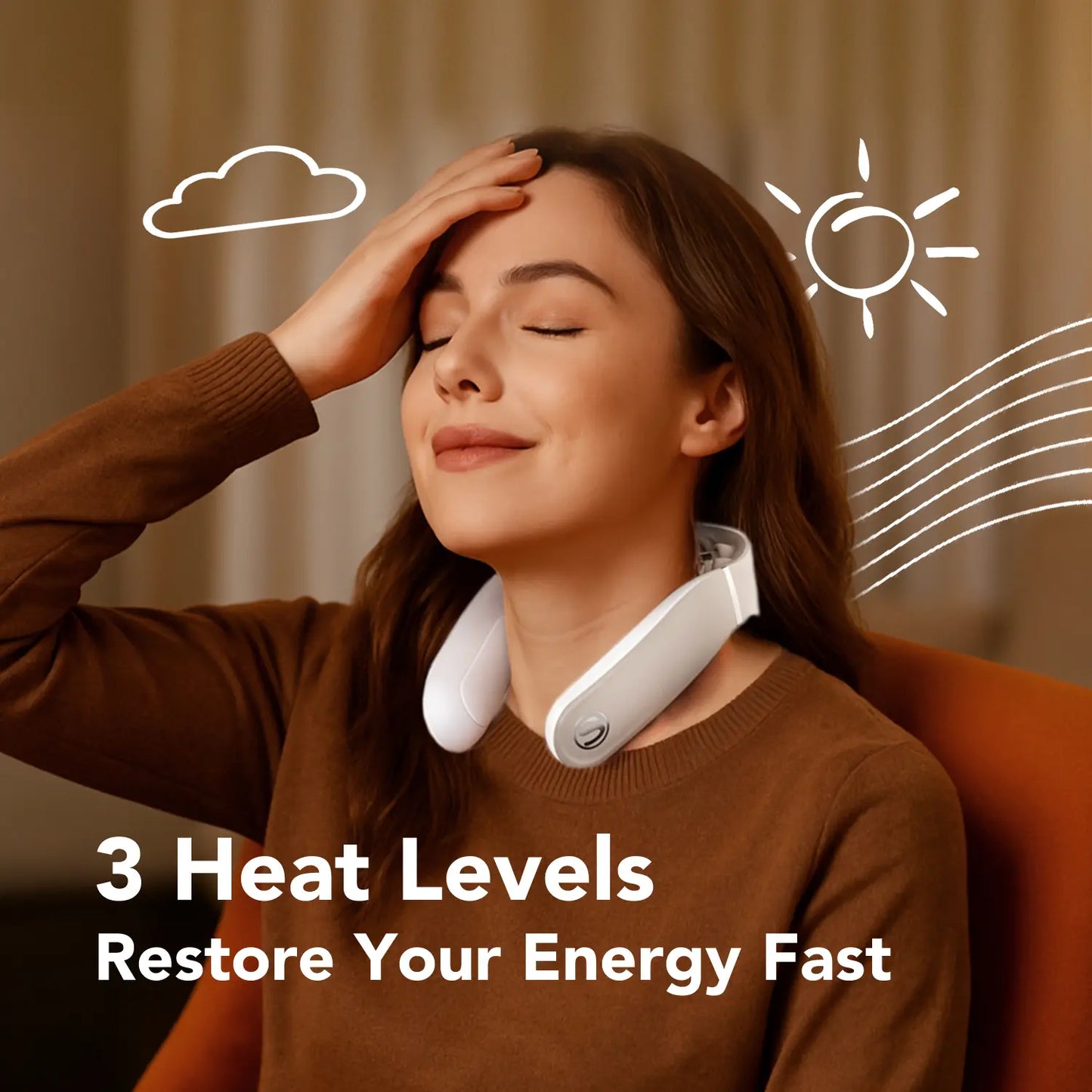 SKG GS500-N Deep Neck Massager with Heat for Daily Stress Relief, Best Gift