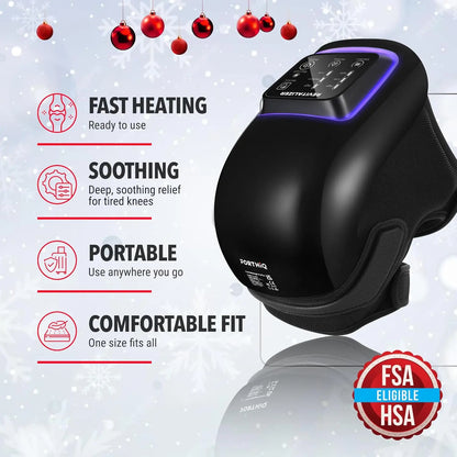 Forthiq Knee Massager Pro+, with Heat, Dual-Wavelength Red Light & Vibration, Cordless, Portable, Saves Your Settings, 6-In-1, Ideal Gifts