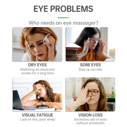 Eye Mask Massager with Heat - Rechargeable Eye Mask for Dark Circles, Dry Eye, and Relaxation,