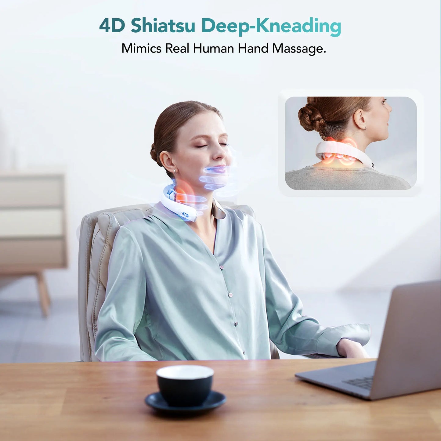 SKG K5-3 PRO Heated Neck Massager, Portable 4D Neck Relaxer for Muscle Relaxation