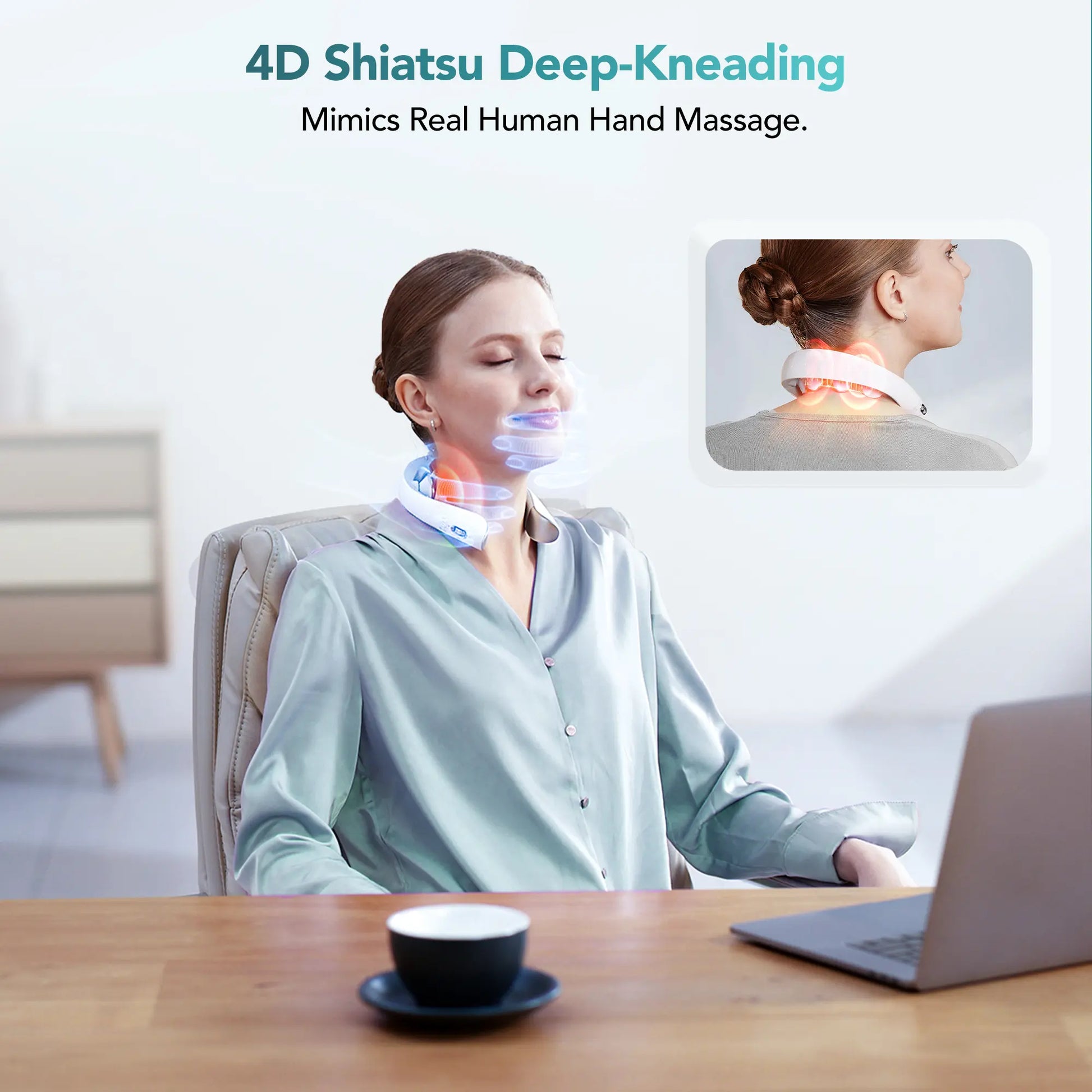 SKG K5-3 PRO Heated Neck Massager, Portable 4D Neck Relaxer for Muscle Relaxation