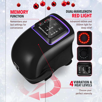 Forthiq Knee Massager Pro+, with Heat, Dual-Wavelength Red Light & Vibration, Cordless, Portable, Saves Your Settings, 6-In-1, Ideal Gifts