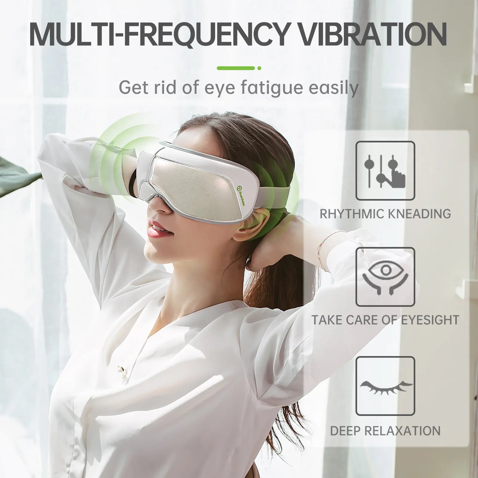 Eye Mask Massager with Heat - Rechargeable Eye Mask for Dark Circles, Dry Eye, and Relaxation,