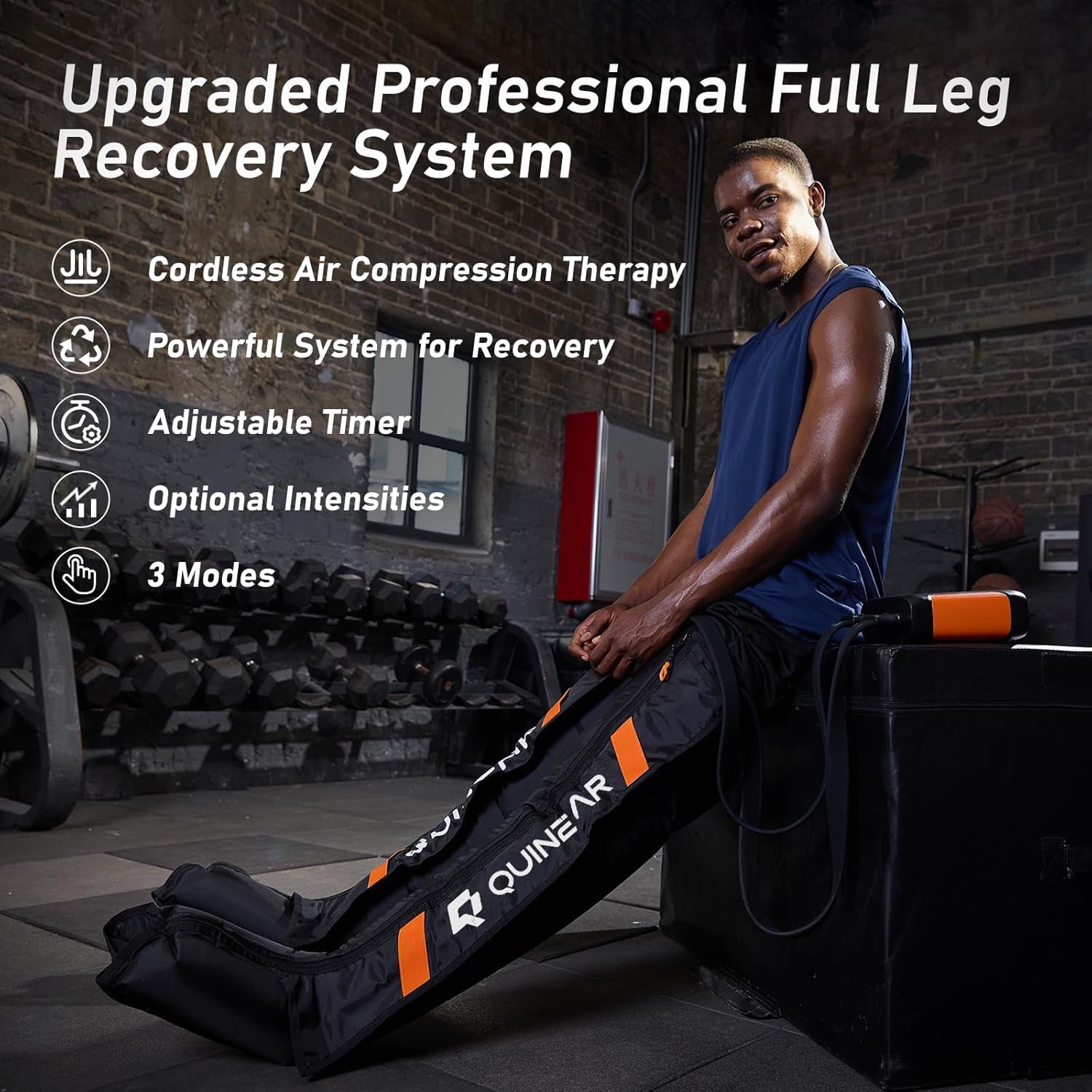 Professional Leg Recovery System, Cordless Air Compression Boots with Sequential Compression, Leg and Foot Massager, Fast Recovery Therapy for Athletes, FSA-HSA Eligible (Medium)