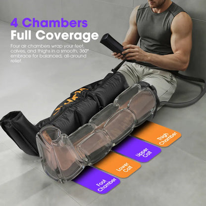 SAN HIMA Recovery Boots M/L – Sequential Full-Leg Air Compression Boots for Circulation & Pain Relief | 6 Modes, 6 Intensity | Pair for Daily Recovery