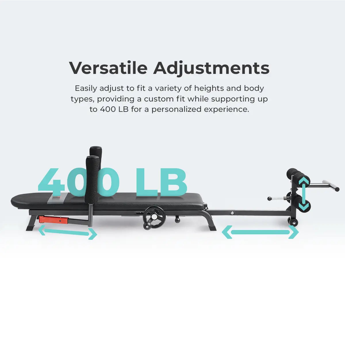 SUNNY Adjustable Decompression Bench Full Body Inversion Traction Stretch Machine 400 Lbs Capacity Lumbar Stretching for Flexibility Mobility Posture Support Spinal Sciatica Disc Lower Back Pain Relief Home Gym Recovery Workout Bench Equipment Comfortable