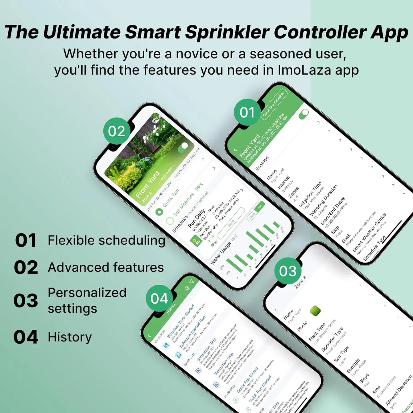 Imolaza ET Master 4Th Gen Smart Sprinkler Controller: Upgraded 16-Zone Wifi Irrigation Controller with Automated Watering, App Control, Smart Weather Skips and Fault Alerts