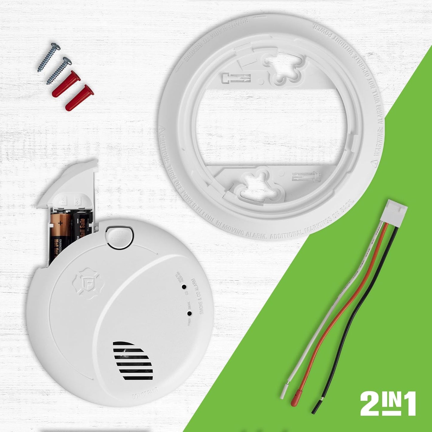 SMCO100V-AC, Interconnect Hardwire Combination Smoke & Carbon Monoxide Alarm with Battery Backup and Voice & Location Alerts, 6-Pack