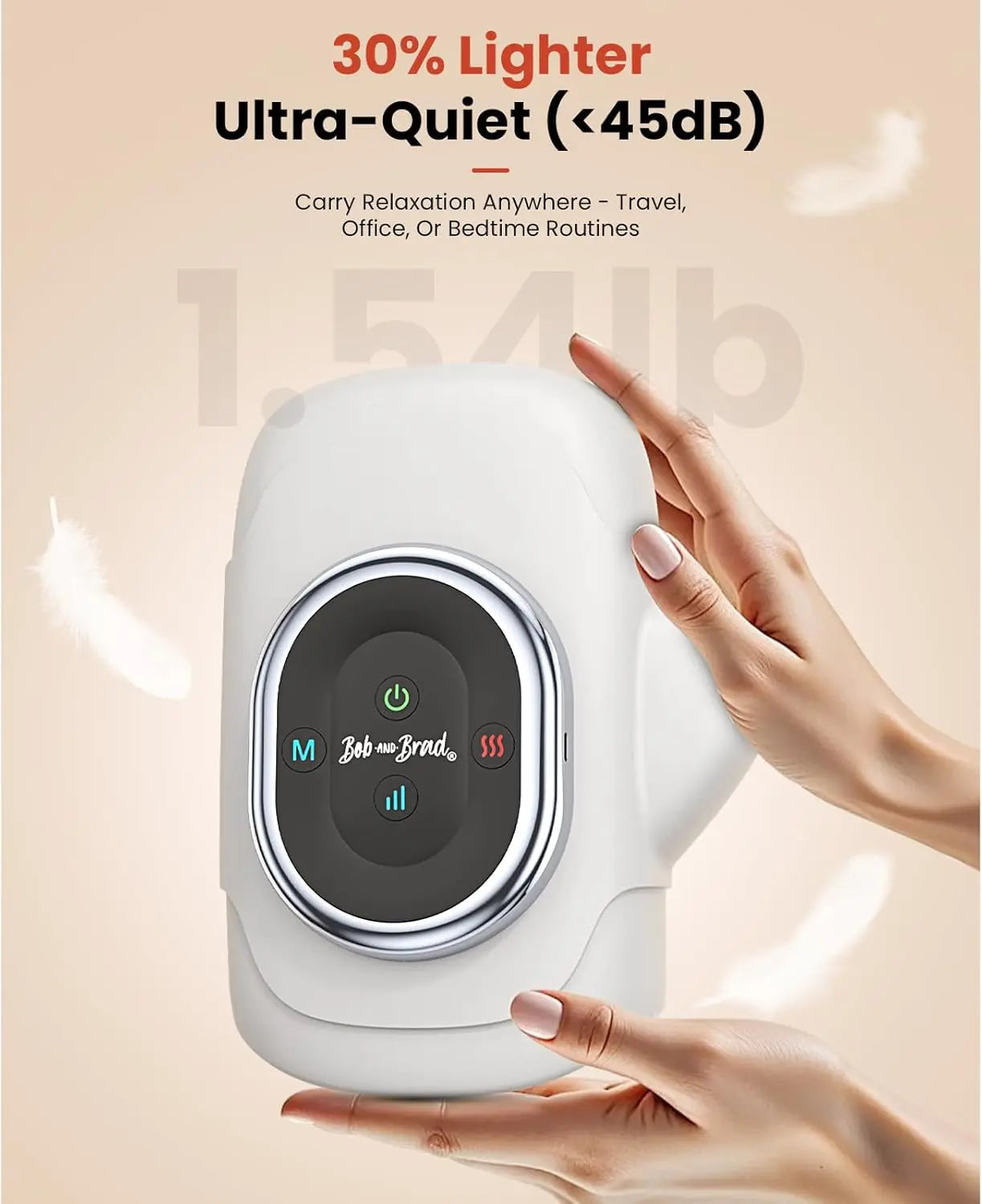 【Bob and Brad H50 Cordless Hand Massager】 with Heat Compression Portable for Arthritis and Carpal Tunnel, Pain Relief,Idea Gift