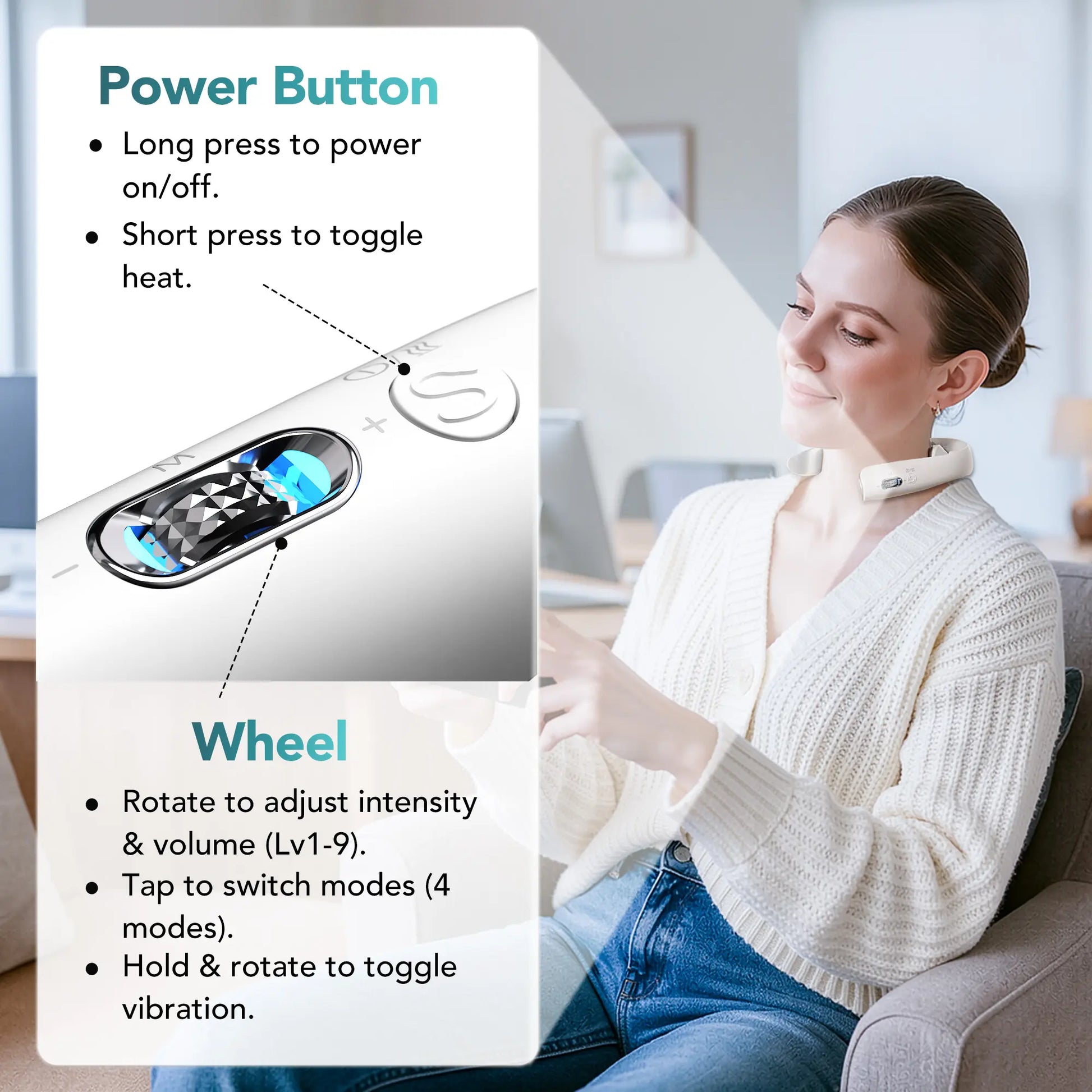 SKG K5-3 PRO Heated Neck Massager, Portable 4D Neck Relaxer for Muscle Relaxation