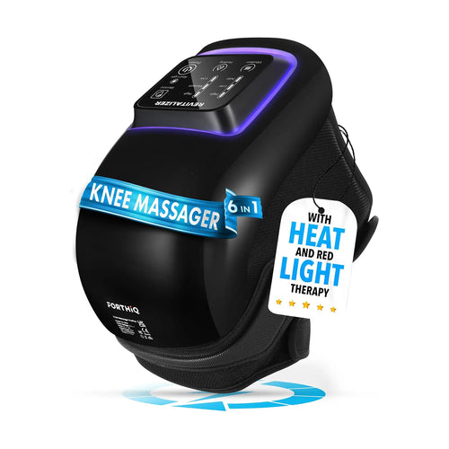 Forthiq Knee Massager Pro+, with Heat, Dual-Wavelength Red Light & Vibration, Cordless, Portable, Saves Your Settings, 6-In-1, Ideal Gifts