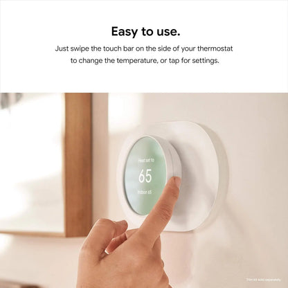 Google Nest Smart Thermostat for Home - Programmable Wifi Control - Snow White
