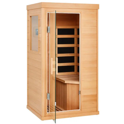 Mini Far Infrared Home Sauna - Low EMF Design Featuring Chromotherapy Lighting & Red Light, Spa-Quality for Home Use