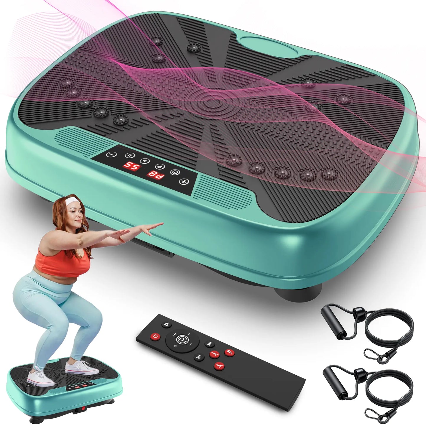 【Dufominc】Vibration Plate Fitness Platform Exercise Machine - Vibrating Lymphatic Drainage Shaking Full Body Shaker Workout Machine for Home/Office