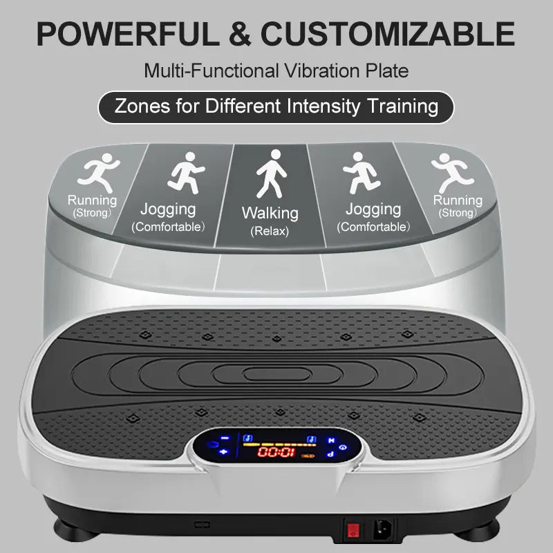 Vibration Plate Fitness Platform Exercise Machine Vibrating Lymphatic Drainage Shaking Full Body Shaker Workout Vibrate Stand Shake Board Sport Gym for Weight Loss Fat Burner for Women Men