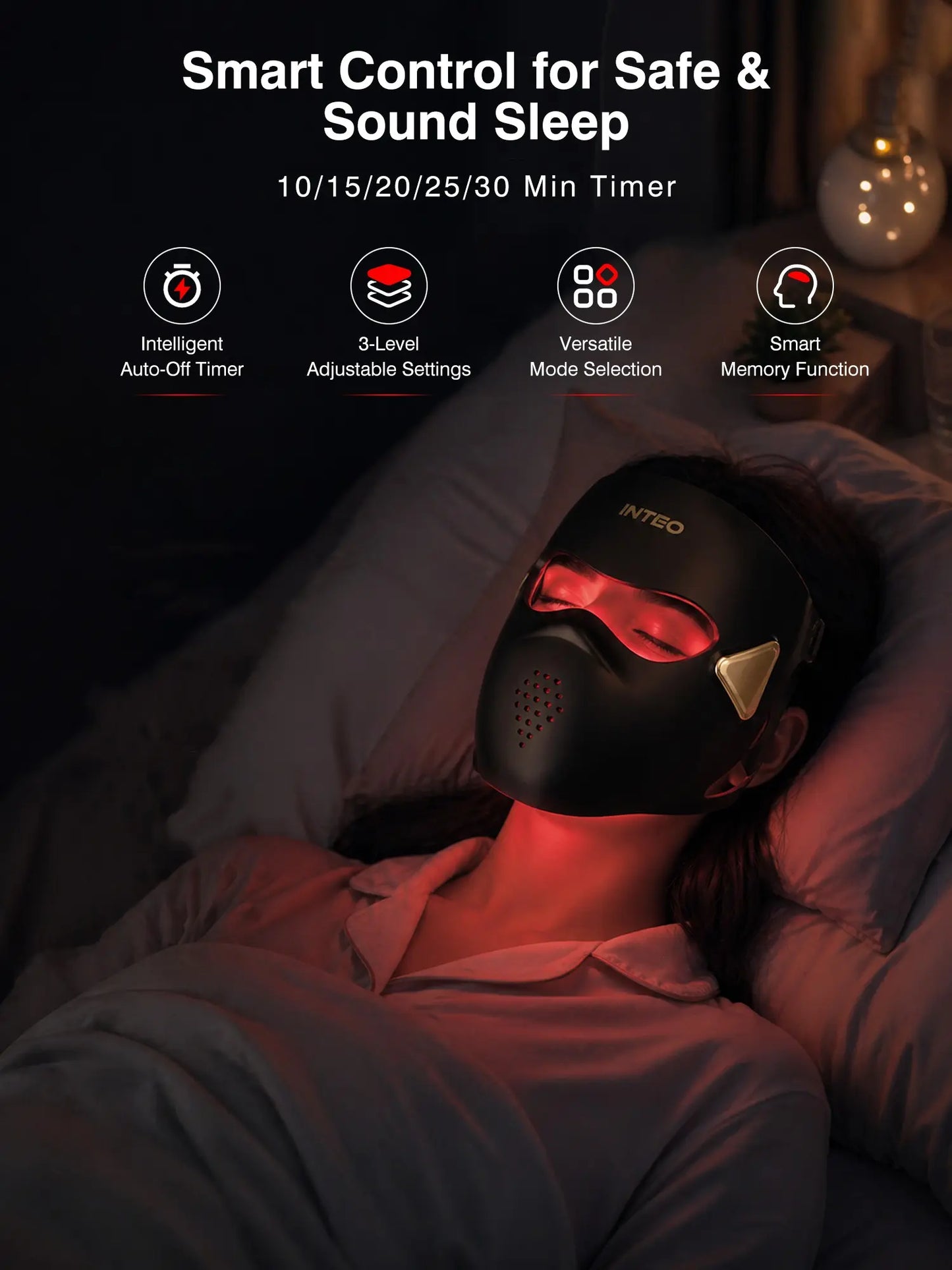 Red Light Therapy for Face-4D Red Light Therapy Mask with 4 Color Light Modes (Red+Infrared/Red/Blue/Orange) 850NM Infrared LED Face Mask Light Therapy with 4000Mah Rechargeable Remote Timer