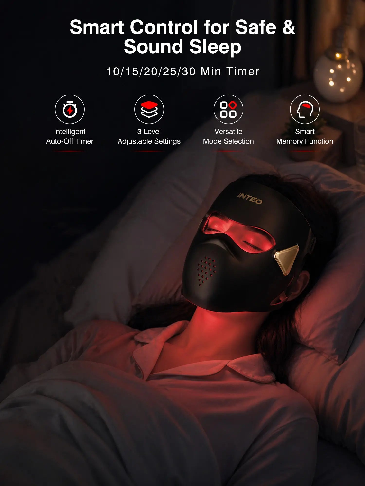 Red Light Therapy for Face-4D Red Light Therapy Mask with 4 Color Light Modes (Red+Infrared/Red/Blue/Orange) 850NM Infrared LED Face Mask Light Therapy with 4000Mah Rechargeable Remote Timer