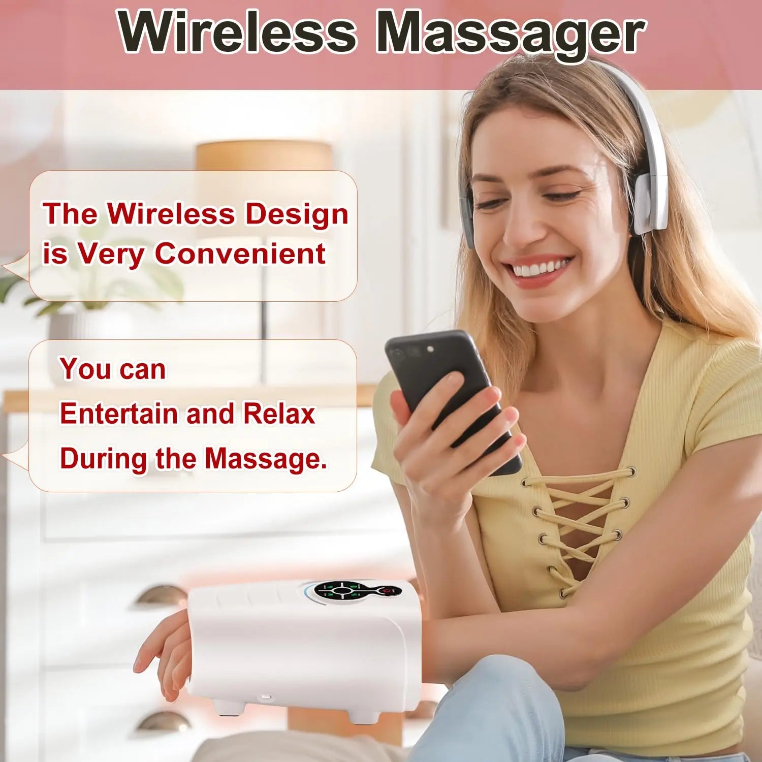 AERLANG Hand Massager, Mother'S Day Gifts for Mom Birthday Gifts for Women Hand Massage Machine with Heat and Compression Cordless Electric Hand Massager for Soothing Relief of Arthritis and Carpal Tunnel Discomfort