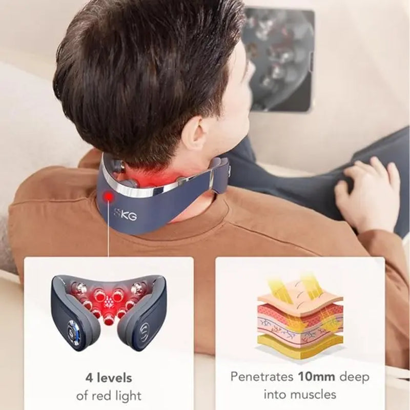 Mid-Year Mega Sale: SKG Foldable Neck Massager with Heat, Cordless Deep Tissue Vibration Massager for Pain Relief, Portable 9D Electric Shiatsu Neck Massager Relaxer Women Men Gift Use at Home Office Car, G7PRO-FOLD
