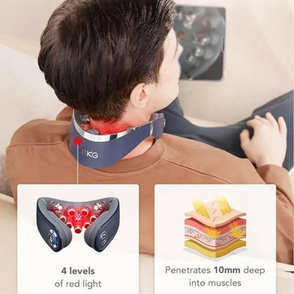 Mid-Year Mega Sale: SKG Foldable Neck Massager with Heat, Cordless Deep Tissue Vibration Massager for Pain Relief, Portable 9D Electric Shiatsu Neck Massager Relaxer Women Men Gift Use at Home Office Car, G7PRO-FOLD