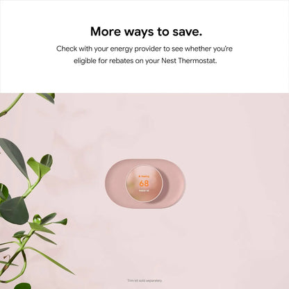 Google Nest Smart Thermostat for Home - Programmable Wifi Control - Snow White
