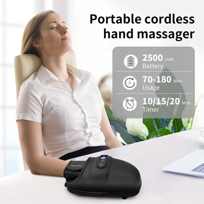 Medcursor Cordless Hand Massager, Hand Massager with Heat, Hand Warmer with Acupressure Beads, 6 Massage Modes, 2 Heat Levels, 3 Timers