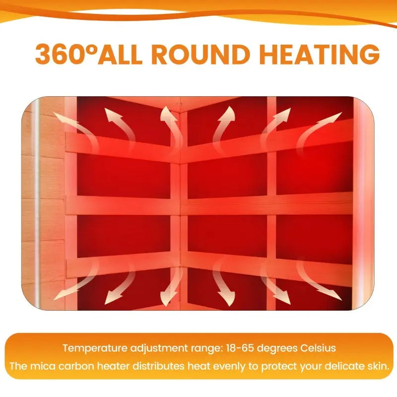 Mini Far Infrared Home Sauna - Low EMF Design Featuring Chromotherapy Lighting & Red Light, Spa-Quality for Home Use