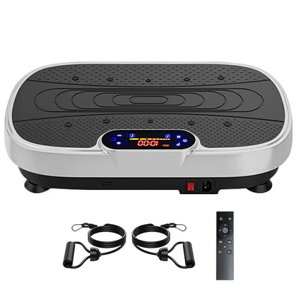 Vibration Plate Fitness Platform Exercise Machine Vibrating Lymphatic Drainage Shaking Full Body Shaker Workout Vibrate Stand Shake Board Sport Gym for Weight Loss Fat Burner for Women Men