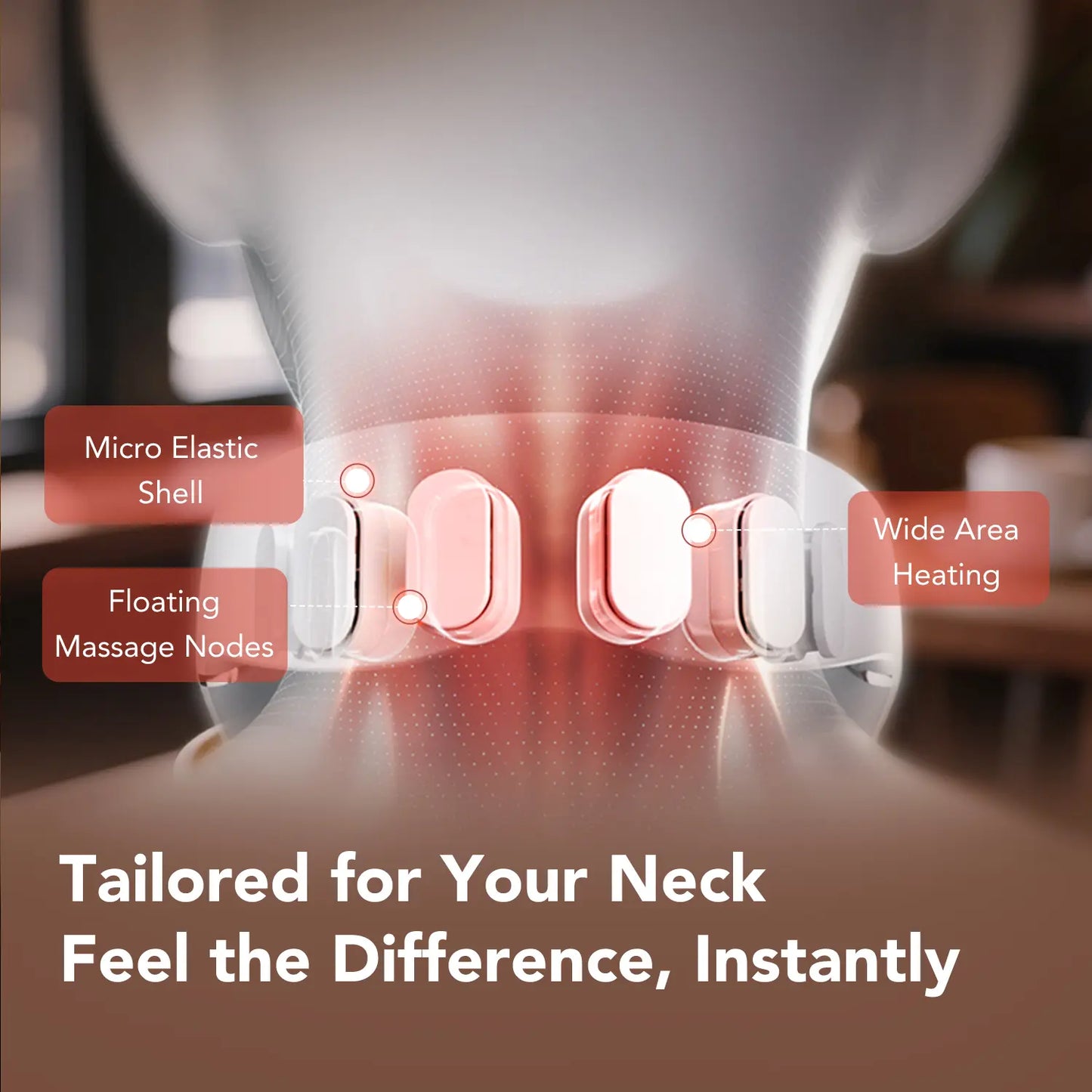 SKG GS500-N Deep Neck Massager with Heat for Daily Stress Relief, Best Gift