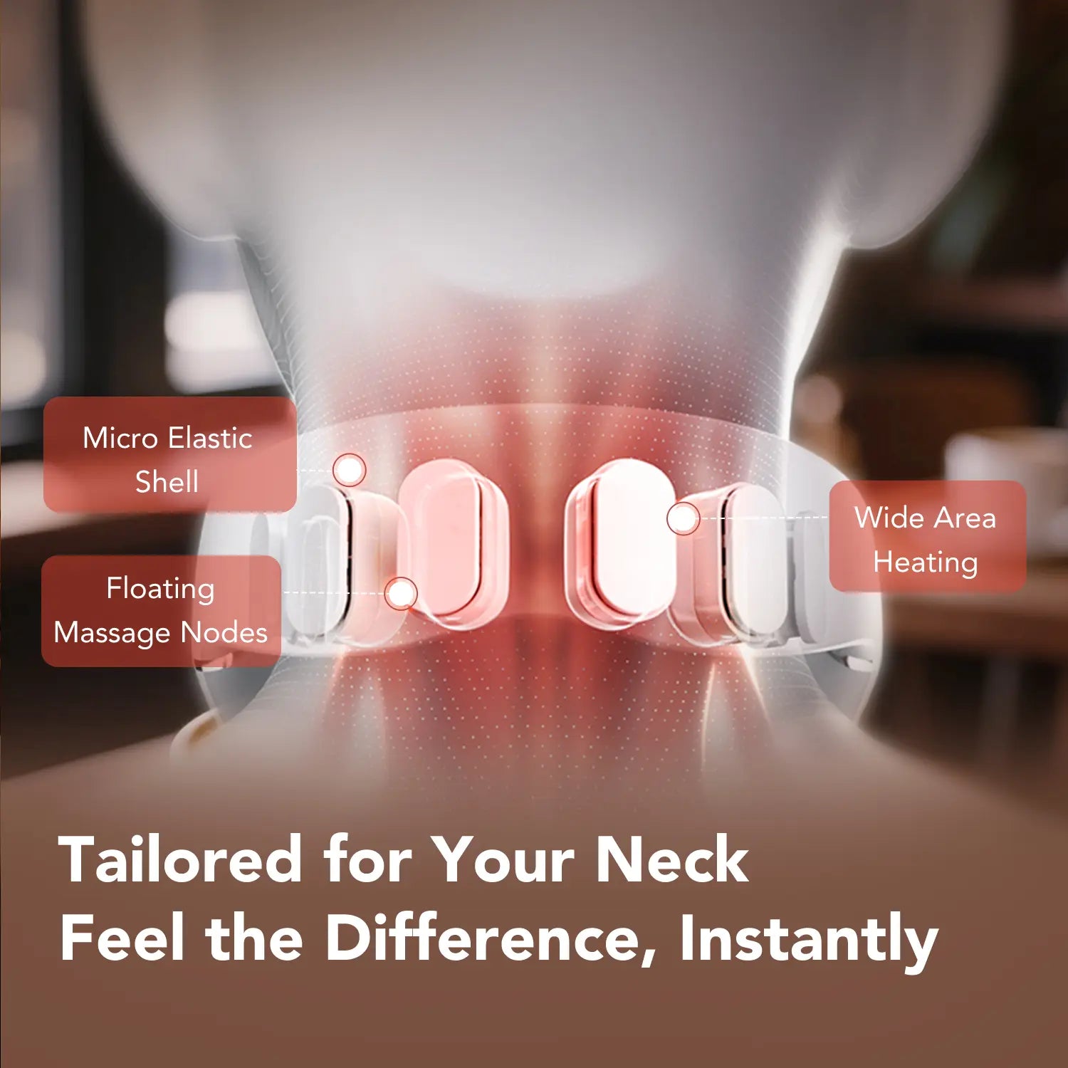 SKG GS500-N Deep Neck Massager with Heat for Daily Stress Relief, Best Gift