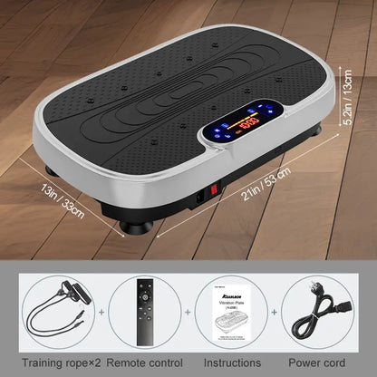 Vibration Plate Fitness Platform Exercise Machine Vibrating Lymphatic Drainage Shaking Full Body Shaker Workout Vibrate Stand Shake Board Sport Gym for Weight Loss Fat Burner for Women Men