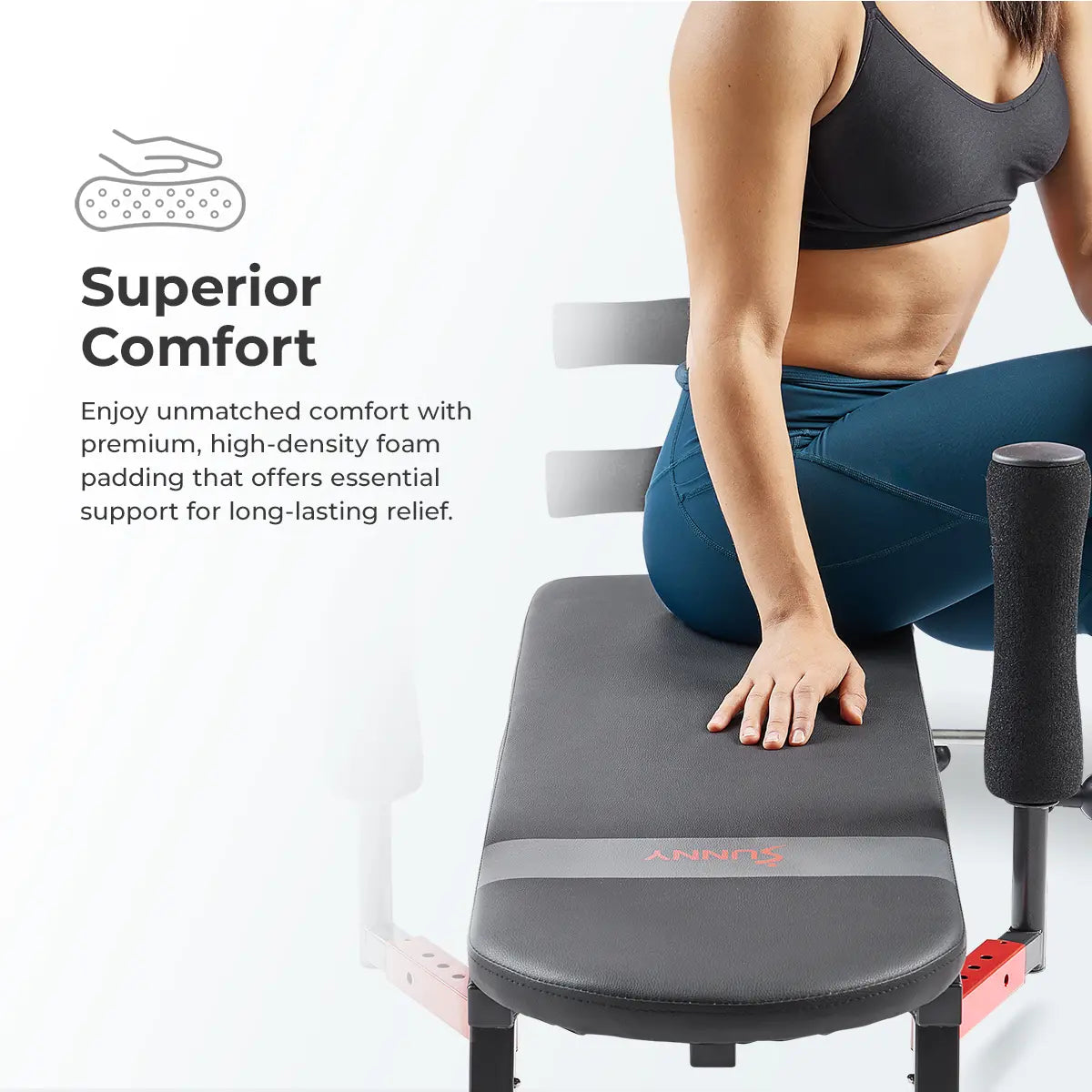 SUNNY Adjustable Decompression Bench Full Body Inversion Traction Stretch Machine 400 Lbs Capacity Lumbar Stretching for Flexibility Mobility Posture Support Spinal Sciatica Disc Lower Back Pain Relief Home Gym Recovery Workout Bench Equipment Comfortable