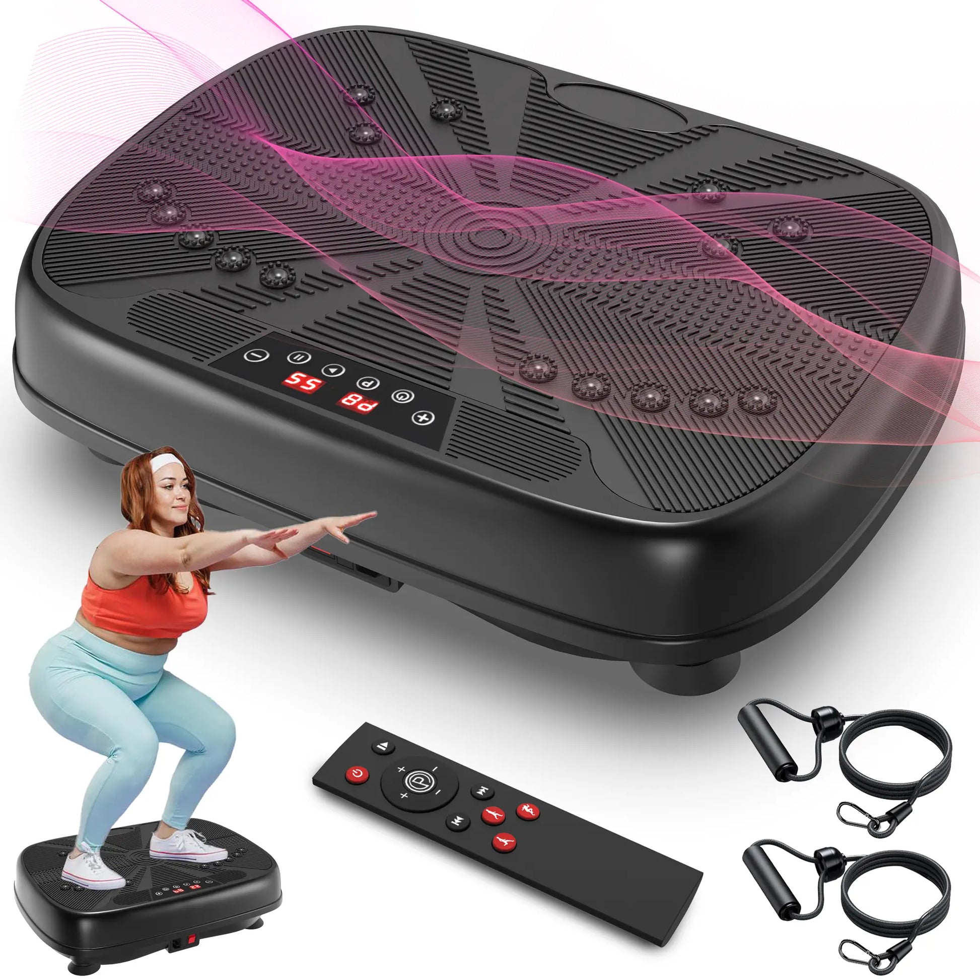 【Dufominc】Vibration Plate Fitness Platform Exercise Machine - Vibrating Lymphatic Drainage Shaking Full Body Shaker Workout Machine for Home/Office