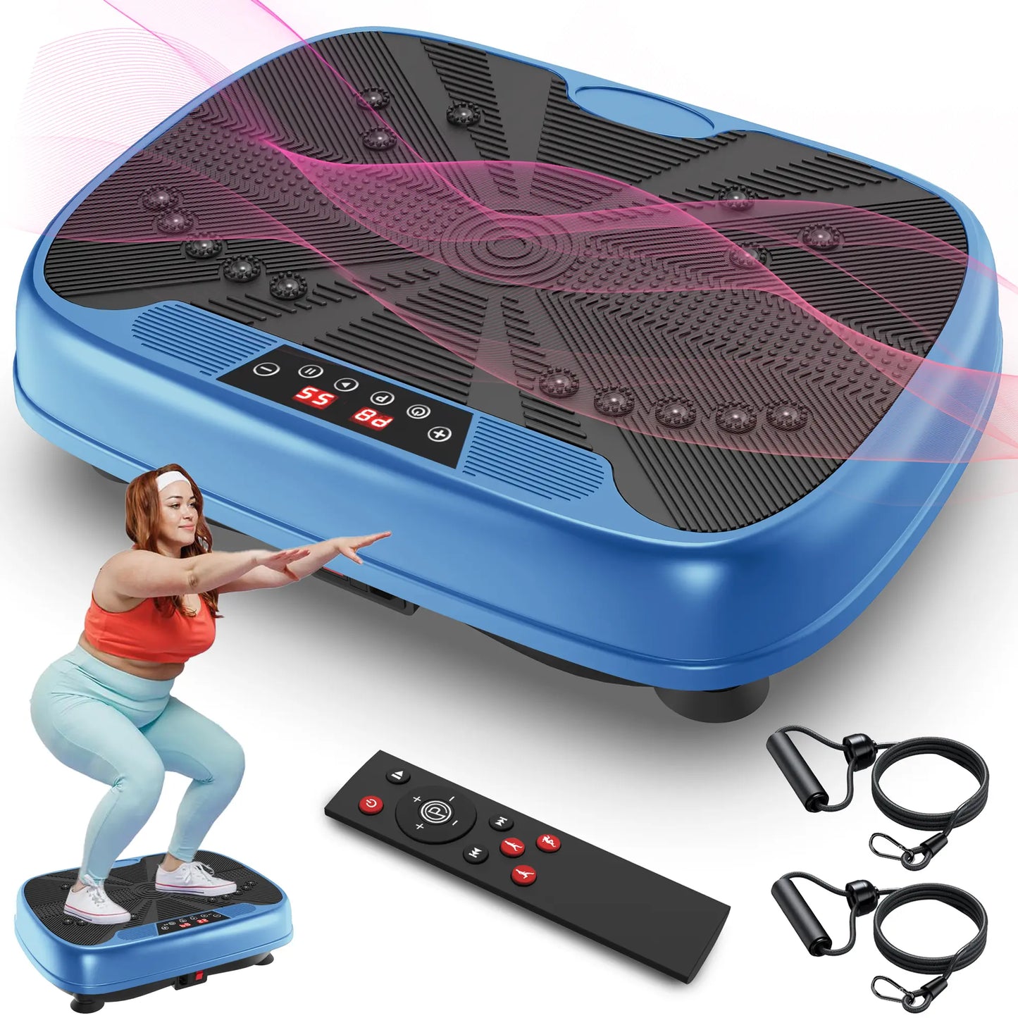【Dufominc】Vibration Plate Fitness Platform Exercise Machine - Vibrating Lymphatic Drainage Shaking Full Body Shaker Workout Machine for Home/Office