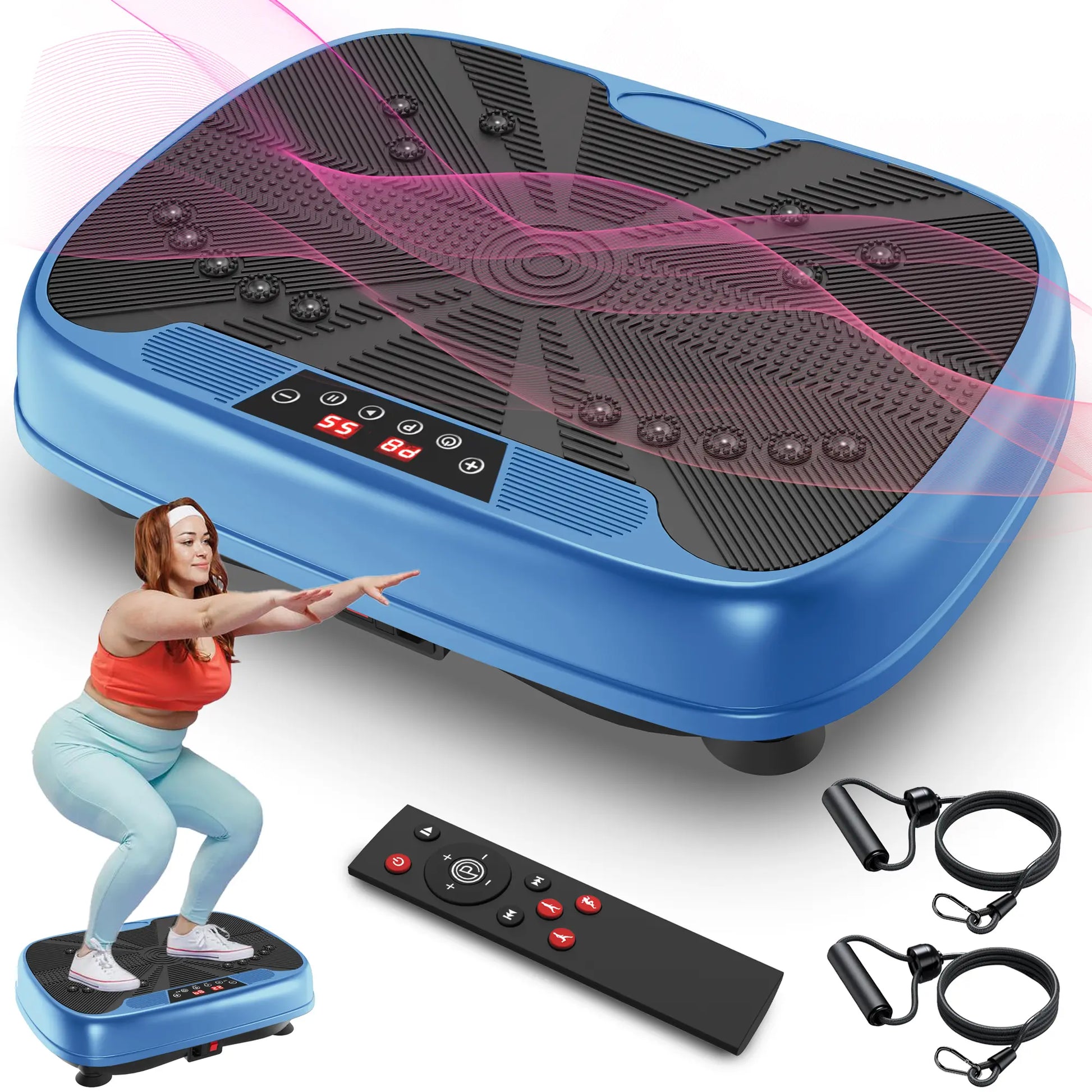 【Dufominc】Vibration Plate Fitness Platform Exercise Machine - Vibrating Lymphatic Drainage Shaking Full Body Shaker Workout Machine for Home/Office