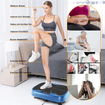 【Dufominc】Vibration Plate Fitness Platform Exercise Machine - Vibrating Lymphatic Drainage Shaking Full Body Shaker Workout Machine for Home/Office