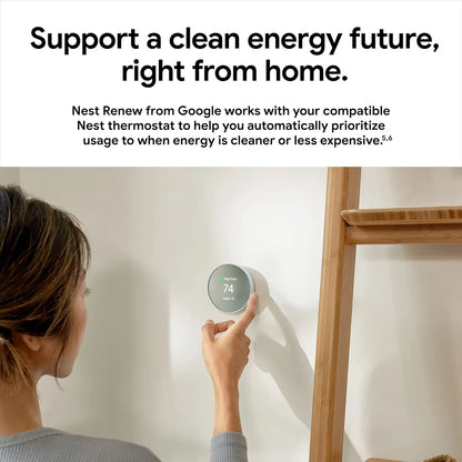 Google Nest Smart Thermostat for Home - Programmable Wifi Control - Snow White